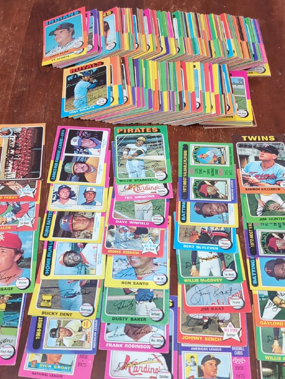 315 Card Lot 1975 Topps Baseball With Stars Vintage Trading Cards Many Different